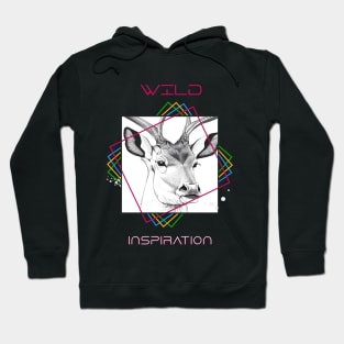 Deer Wild Nature Animal Illustration Art Drawing Hoodie